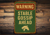 Stable Gossip Ahead Horse Farm Rustic Ranch Sign