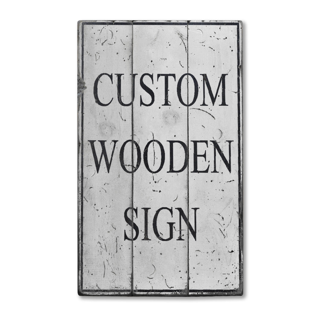 Wide Rectangle Custom Wooden Sign – Lizton Sign Shop