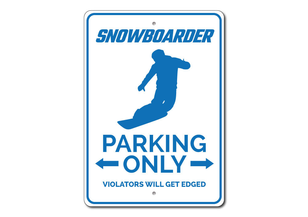Snowboarder Parking Sign