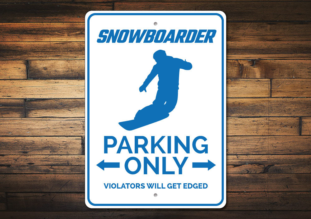 Snowboarder Parking Sign