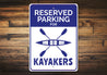Kayaker Parking Sign Aluminum Sign