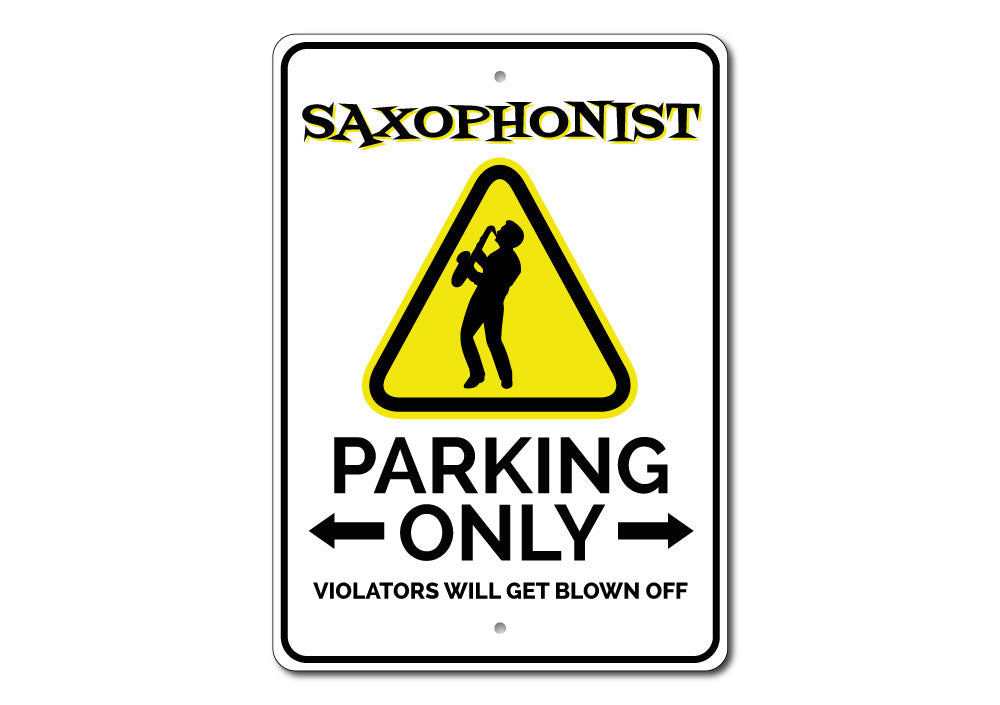 Saxophonist Parking Sign