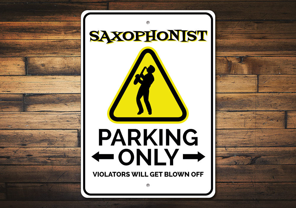 Saxophonist Parking Sign