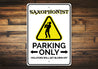 Saxophonist Parking Sign