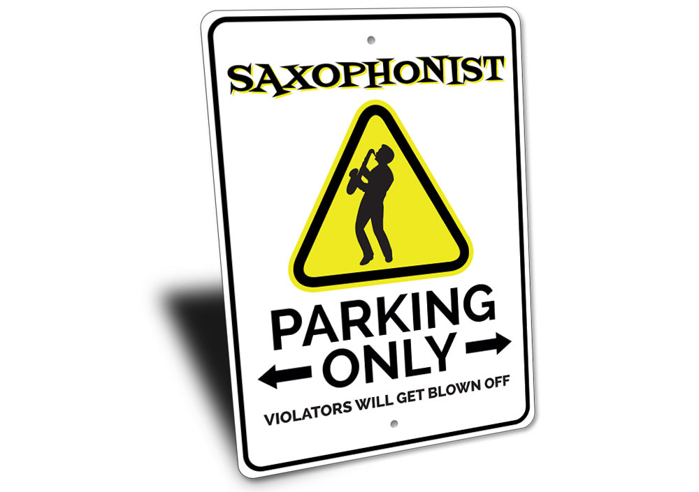 Saxophonist Parking Sign