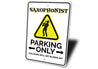 Saxophonist Parking Sign