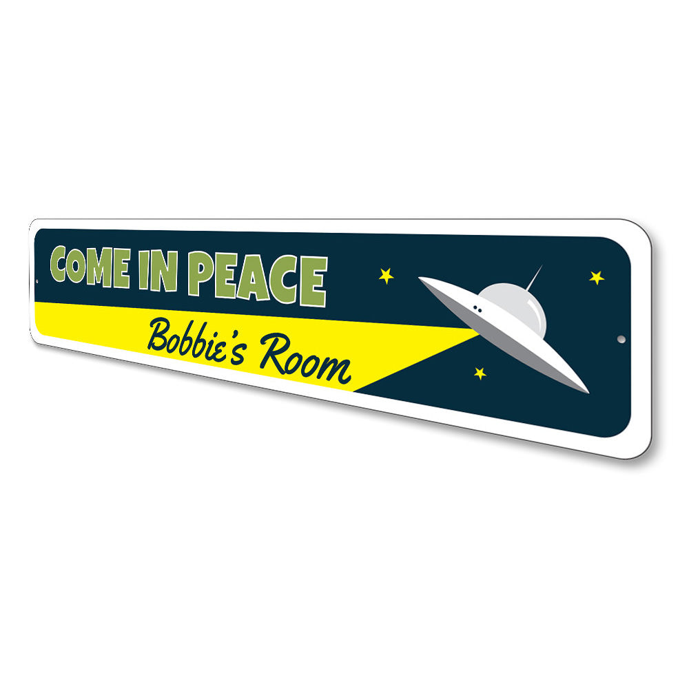 Kids Room UFO Sign Aluminum Sign