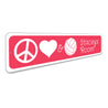 Peace Love Volleyball Sign Aluminum Sign