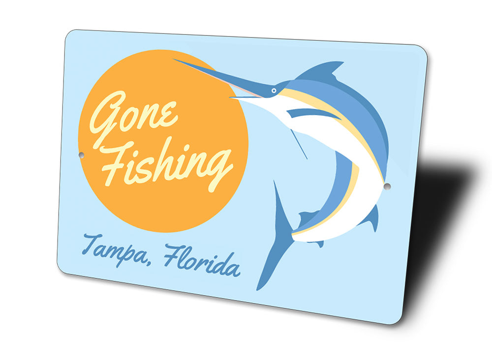 Gone Fishing Swordfish Sign