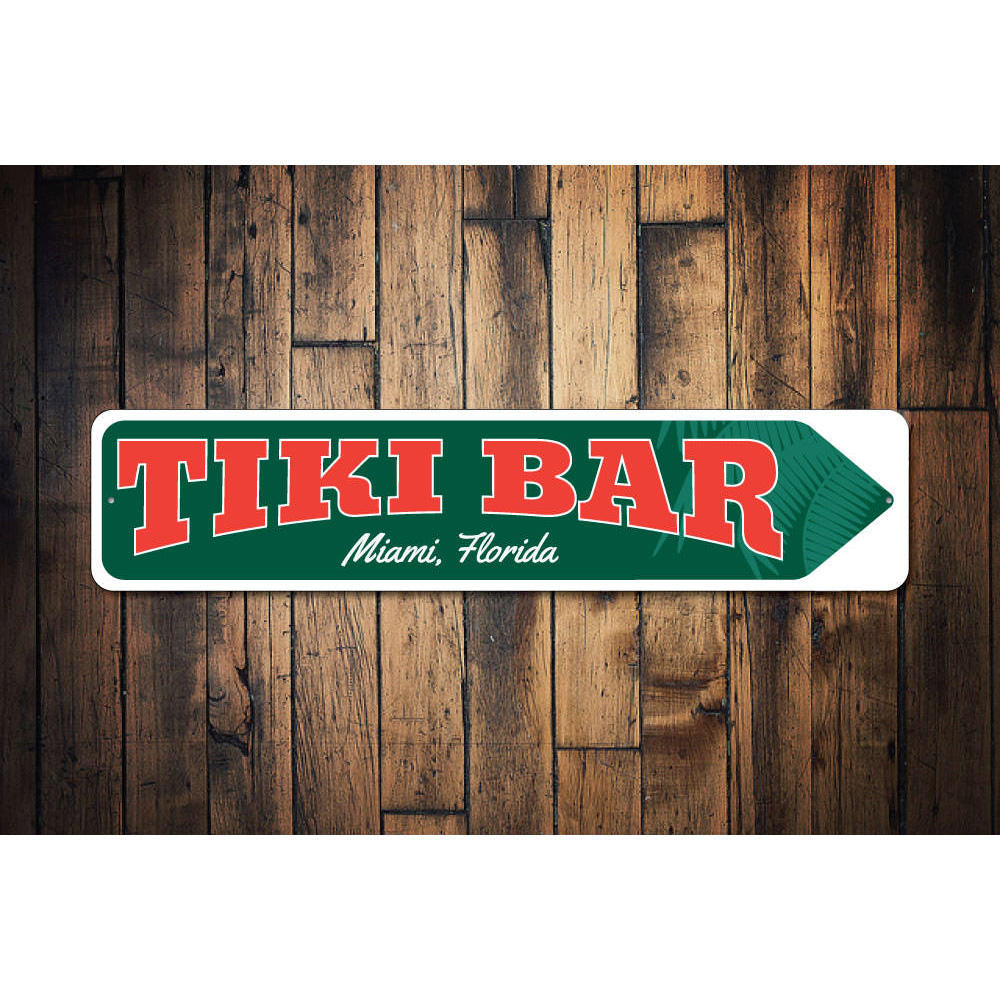 Tiki Bar Arrow Sign Aluminum Sign