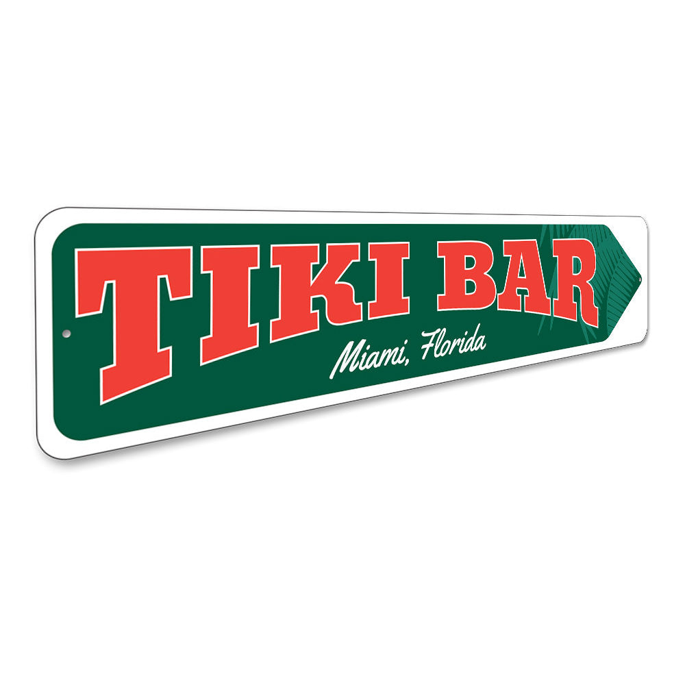 Tiki Bar Arrow Sign Aluminum Sign