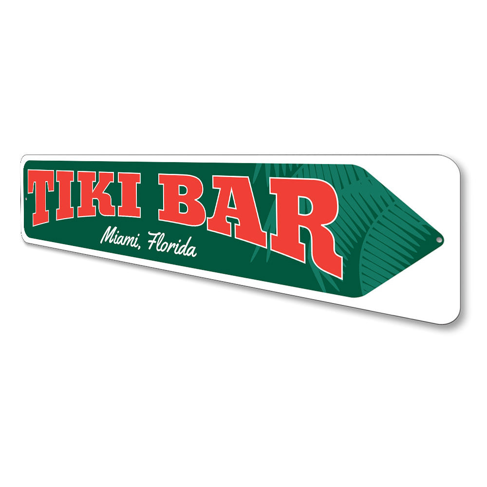 Tiki Bar Arrow Sign Aluminum Sign