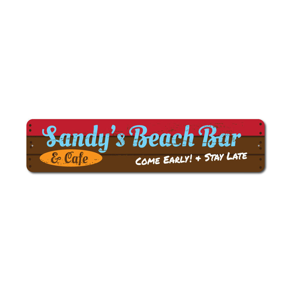 Beach Bar and Cafe Sign Aluminum Sign