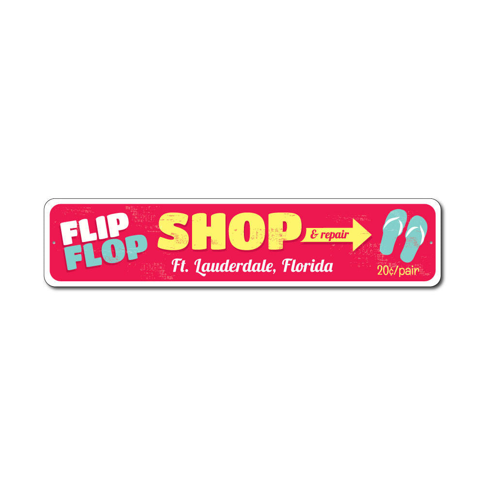 Flip Flop Sign Aluminum Sign