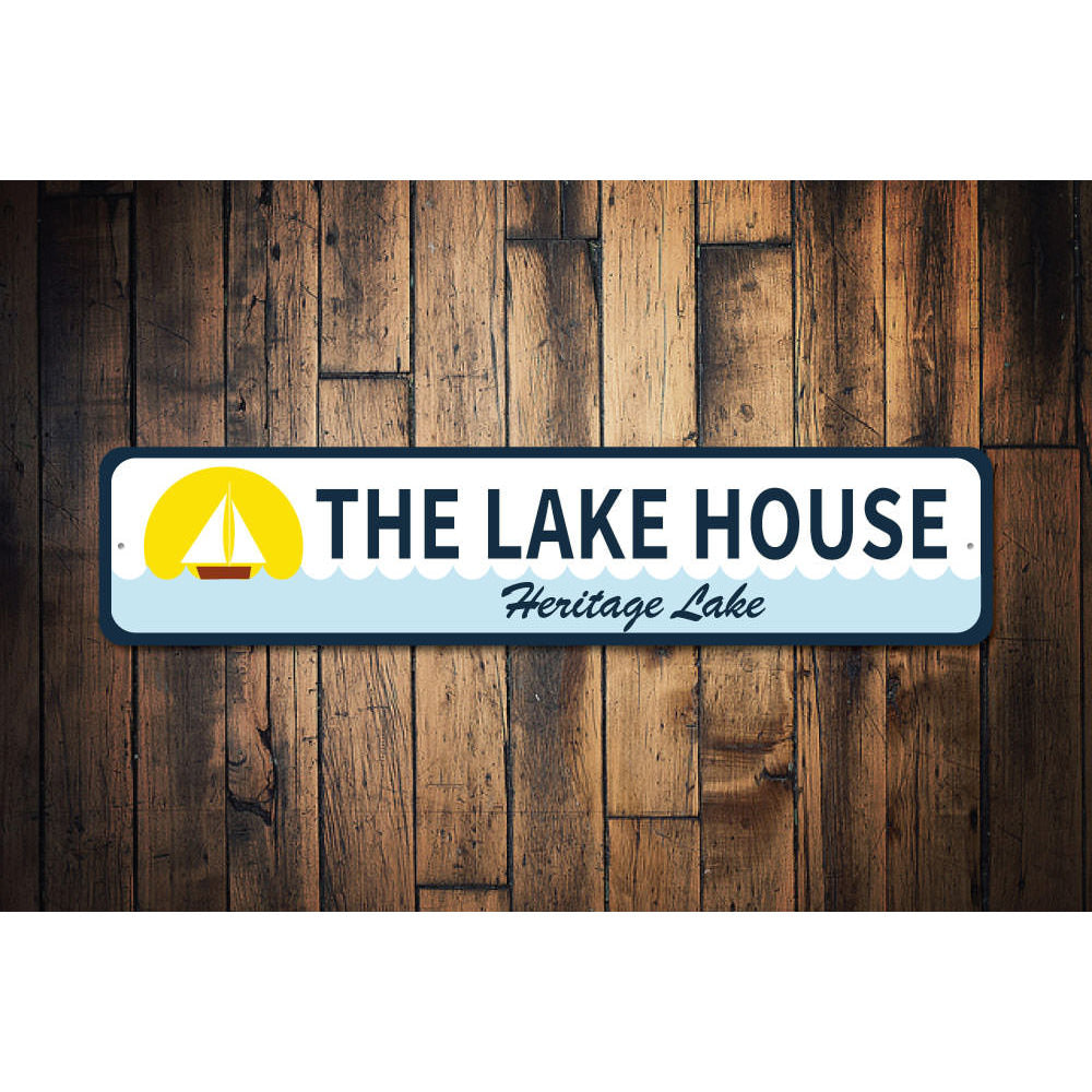 Sailboat Lake House Sign Aluminum Sign