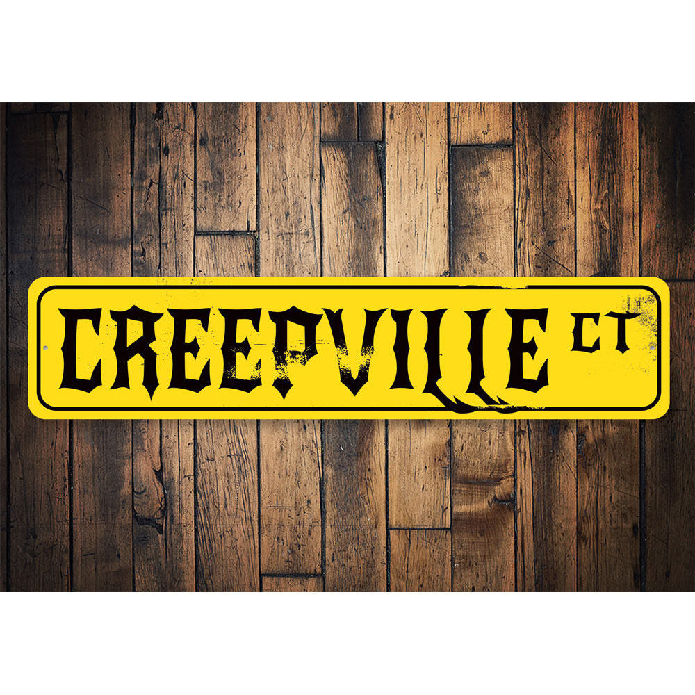Creepville Court Sign Aluminum Sign