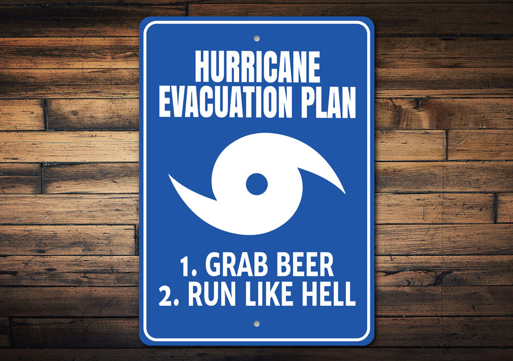 Hurricane Evactuation Sign Aluminum Sign