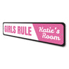 Girls Rule Sign Aluminum Sign