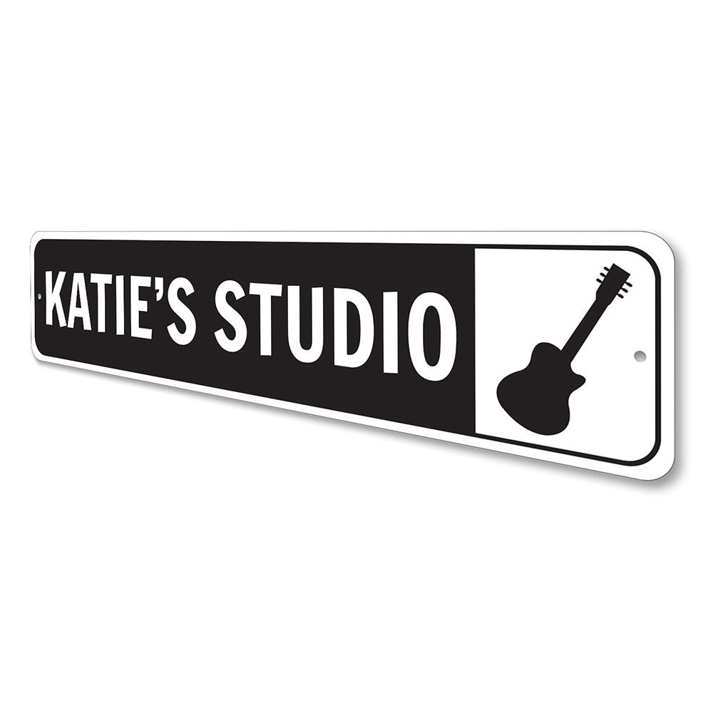 Guitar Studio Sign Aluminum Sign