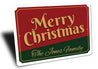 Vintage Merry Christmas Sign Aluminum Sign