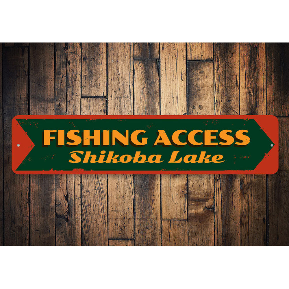 Old Fishing Access Sign Aluminum Sign
