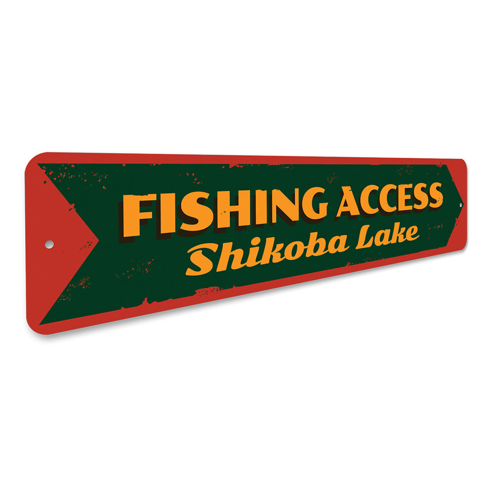 Old Fishing Access Sign Aluminum Sign