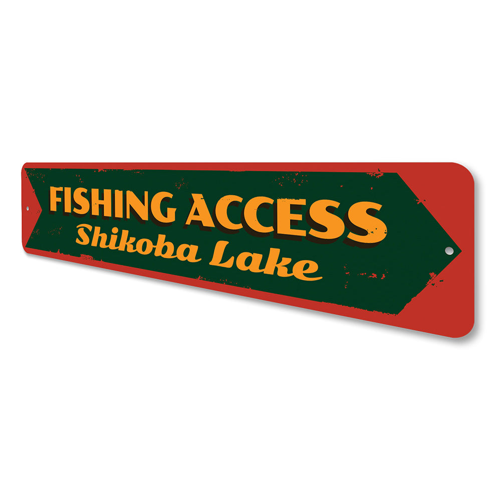 Old Fishing Access Sign Aluminum Sign