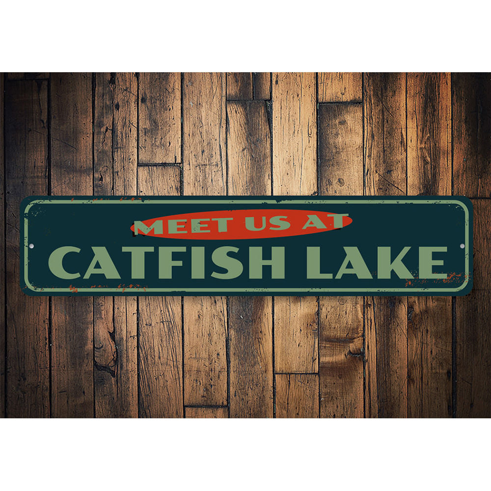 Meet Us At Lake Name Sign Aluminum Sign