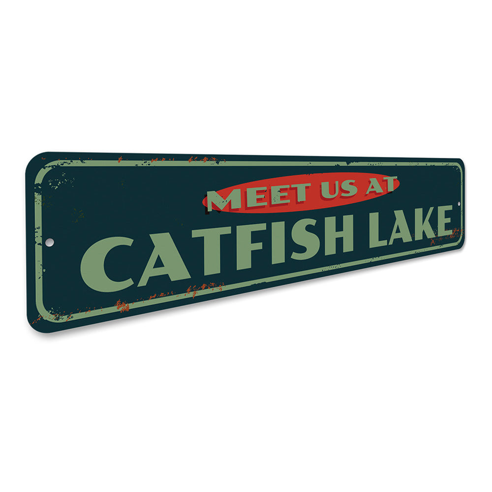 Meet Us At Lake Name Sign Aluminum Sign