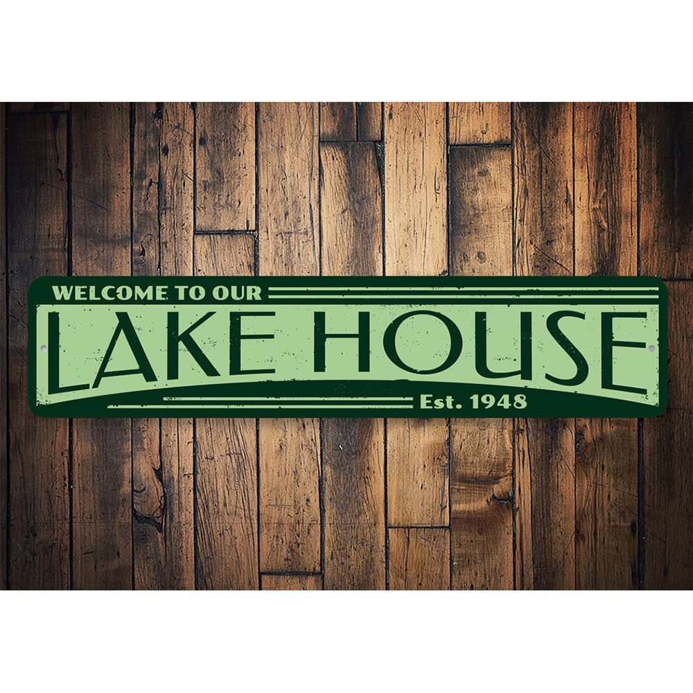 Established Date Lake House Sign Aluminum Sign