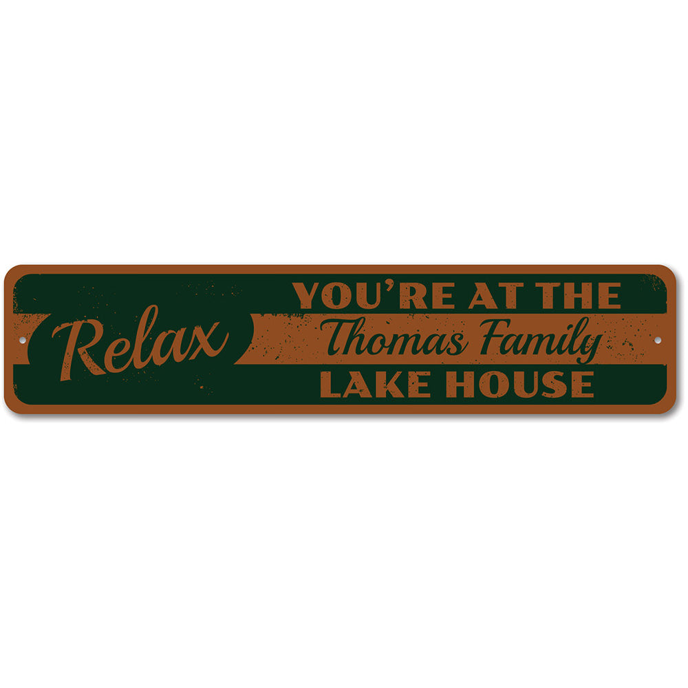 Relax Lake Sign Aluminum Sign