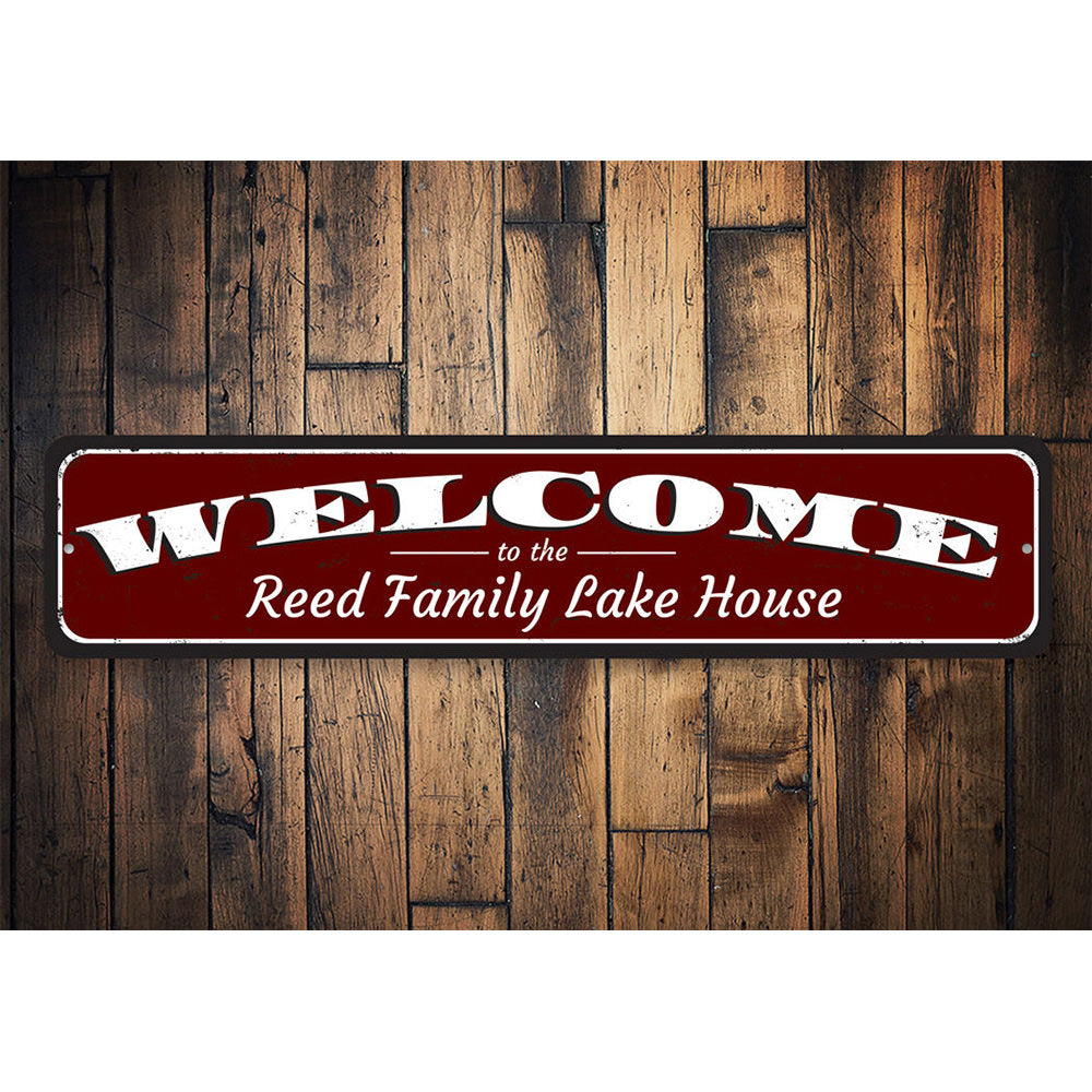 Welcome to the Family Name Lake House Sign Aluminum Sign