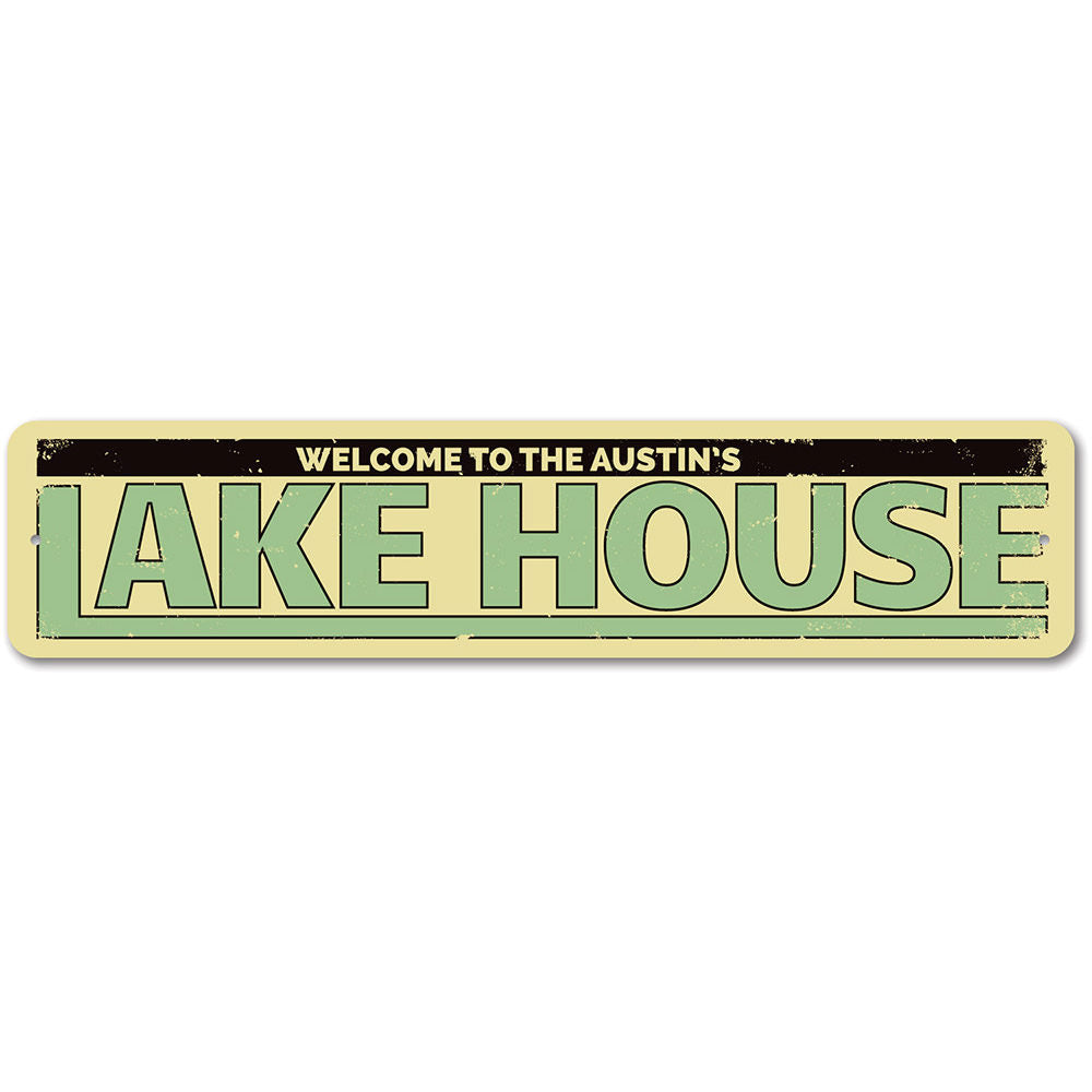 Last Name Lake House Sign Aluminum Sign