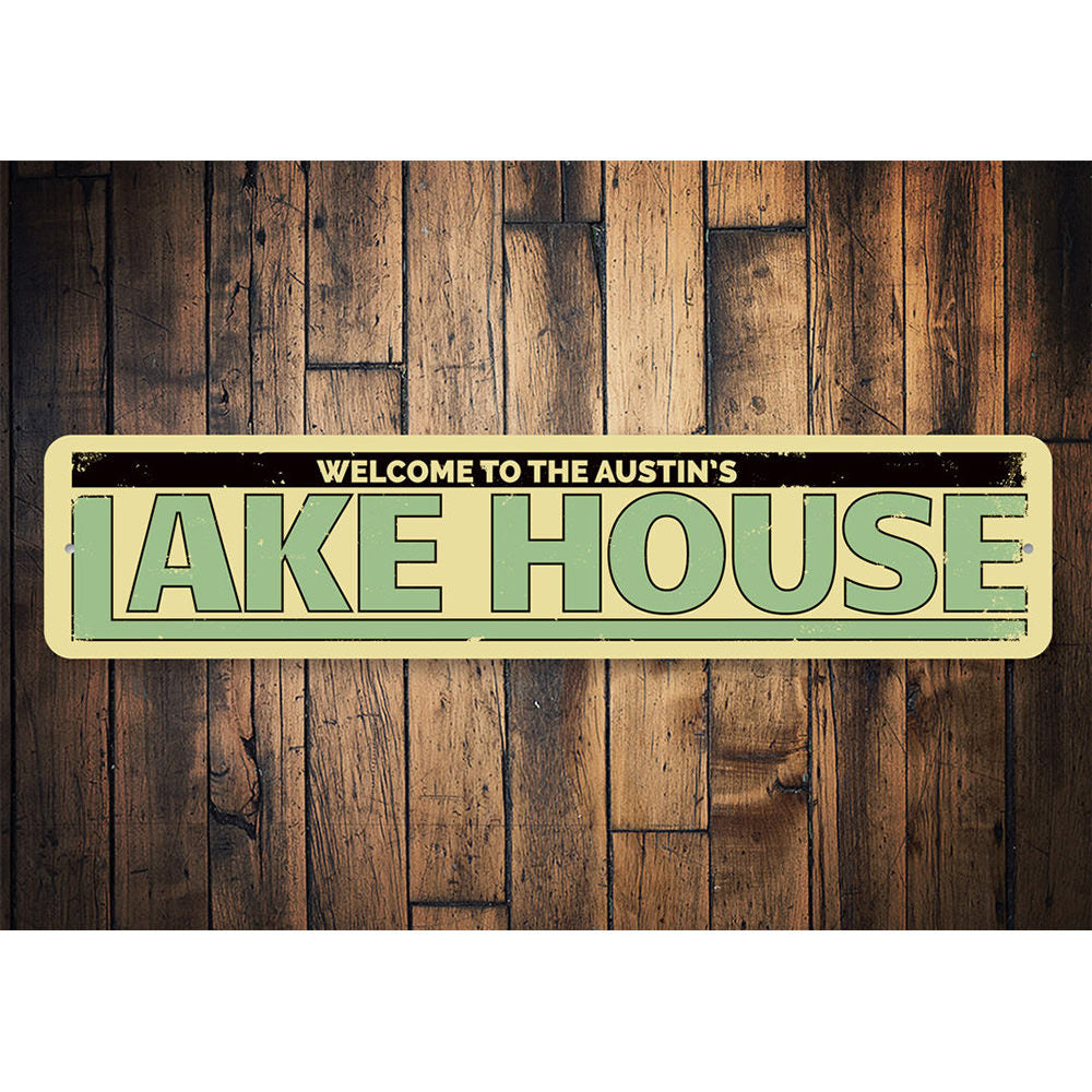 Last Name Lake House Sign Aluminum Sign