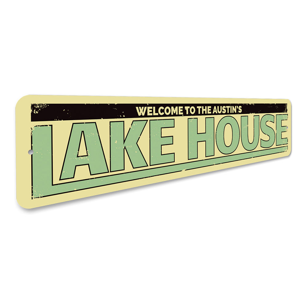 Last Name Lake House Sign Aluminum Sign