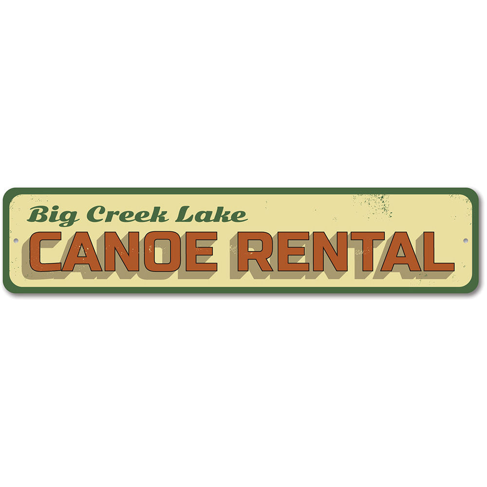 Lake Canoe Rental Sign Aluminum Sign