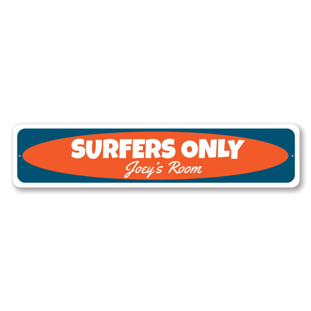 Kids Room Surfer Sign Aluminum Sign