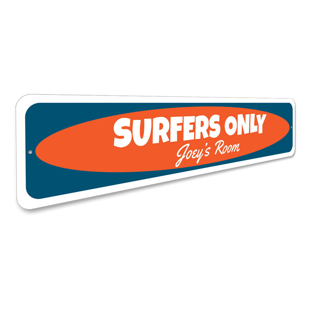 Kids Room Surfer Sign Aluminum Sign