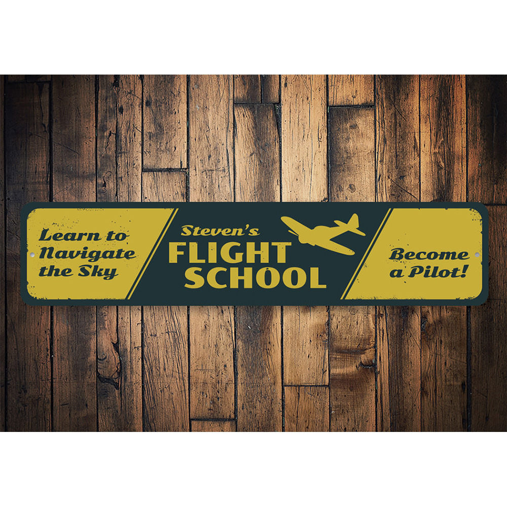 Flight School Sign Aluminum Sign