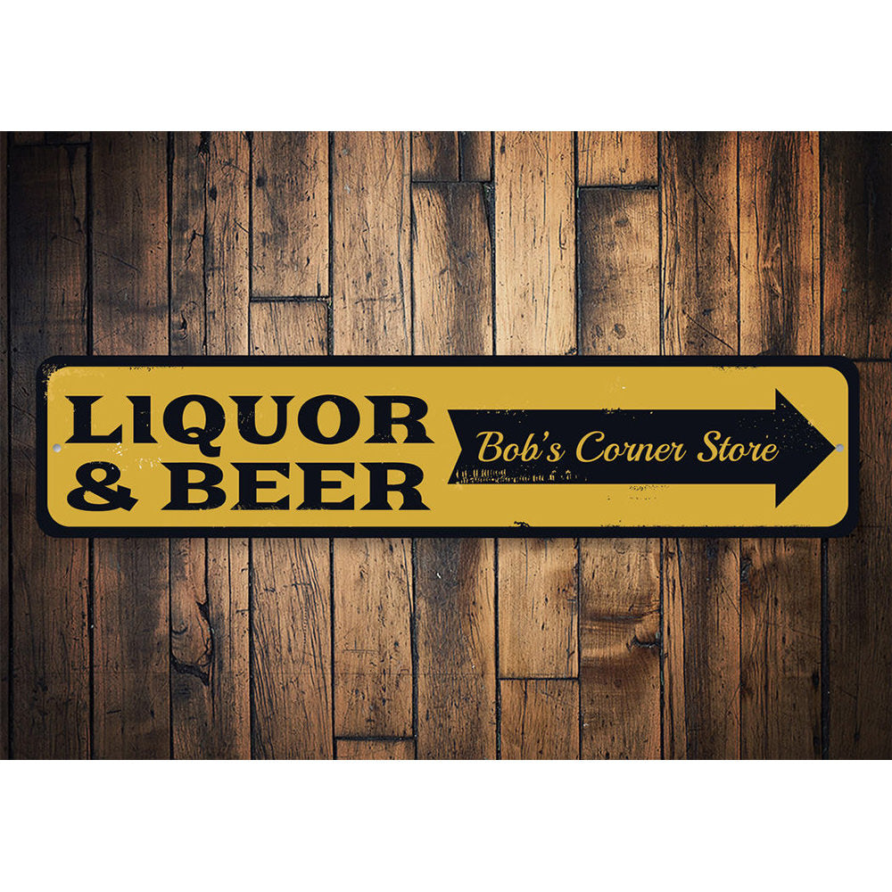 Liquor & Beer Arrow Sign Aluminum Sign