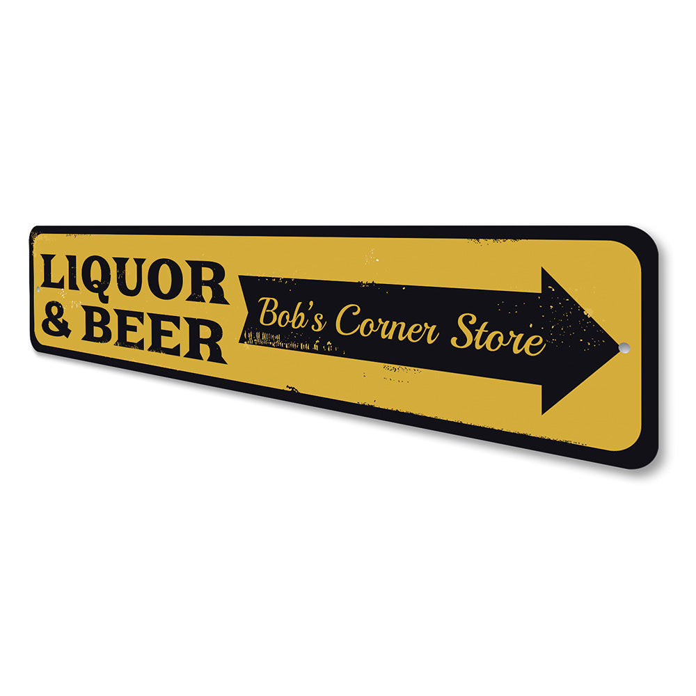 Liquor & Beer Arrow Sign Aluminum Sign