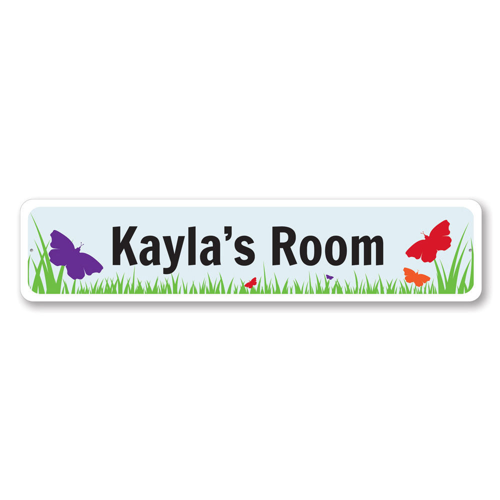 Butterfly Room Sign Aluminum Sign