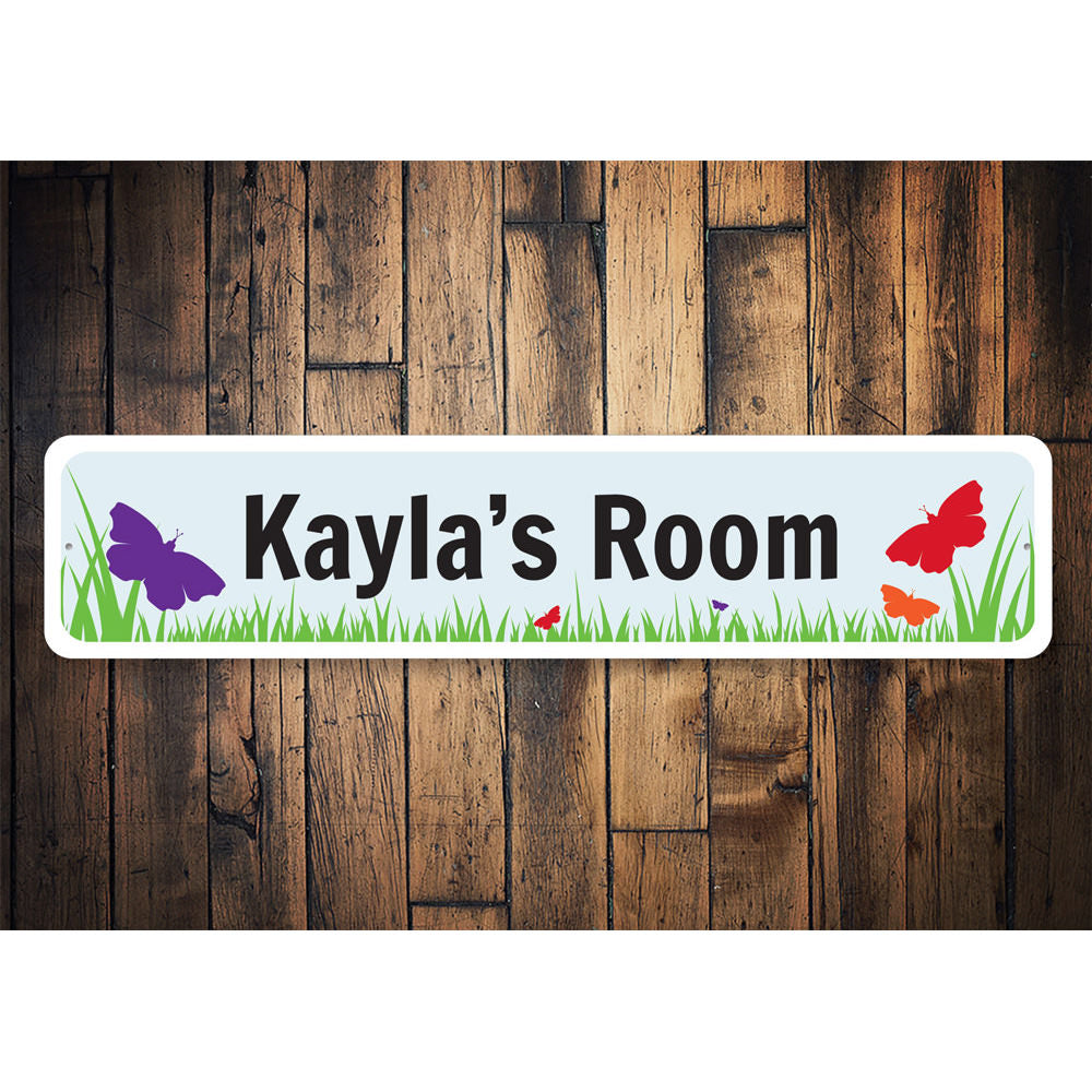 Butterfly Room Sign Aluminum Sign