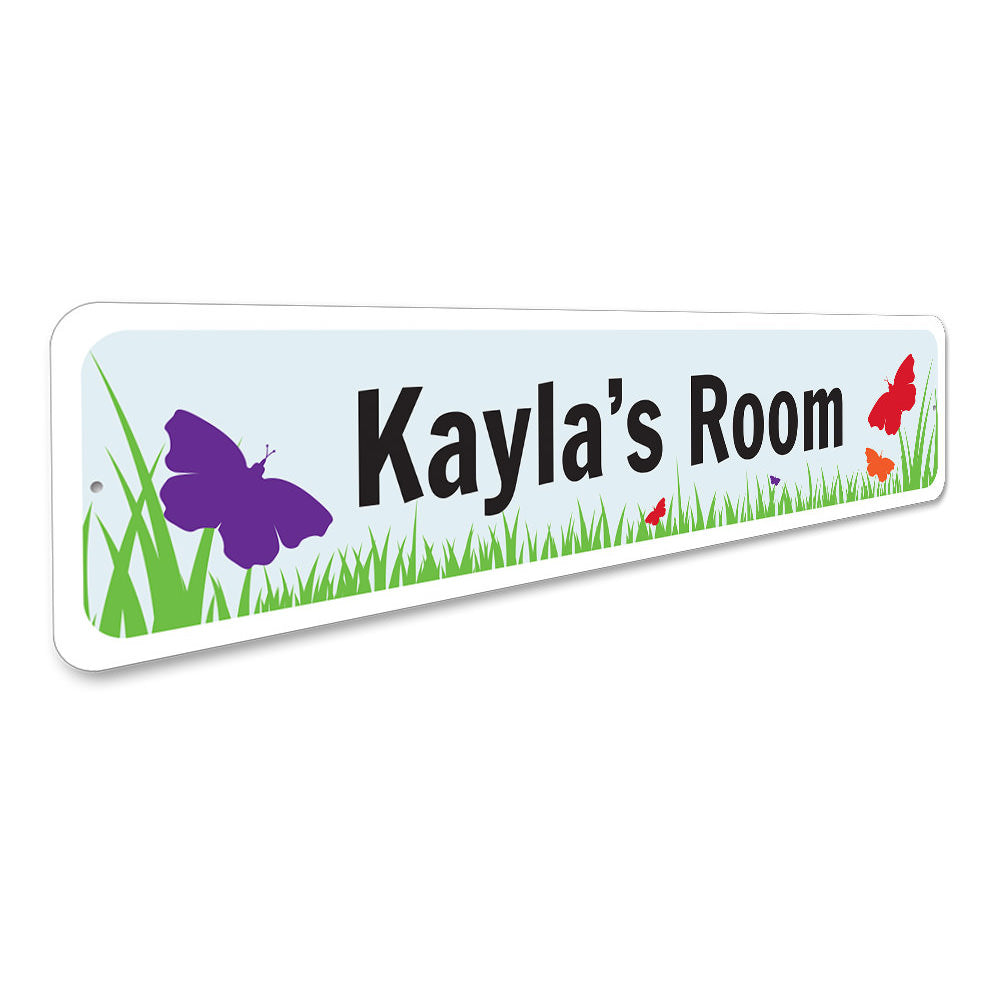 Butterfly Room Sign Aluminum Sign