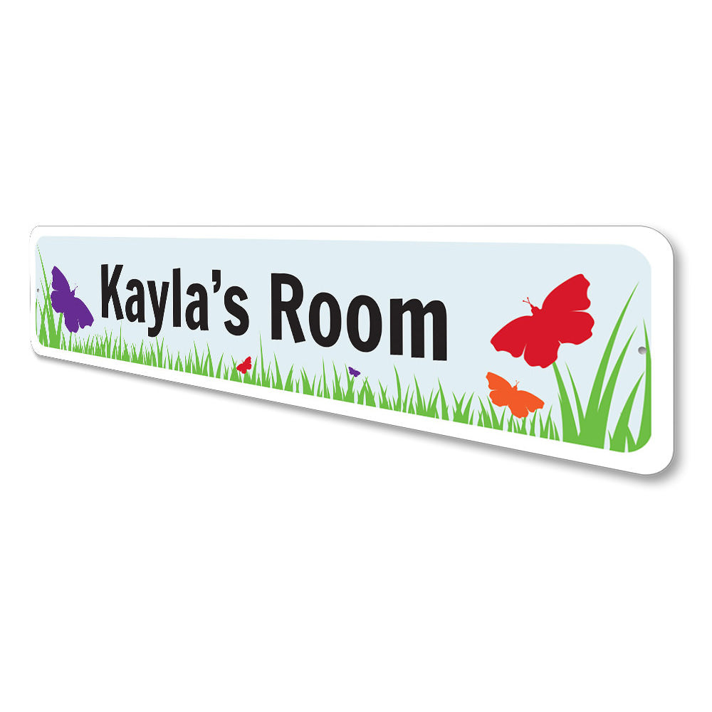 Butterfly Room Sign Aluminum Sign