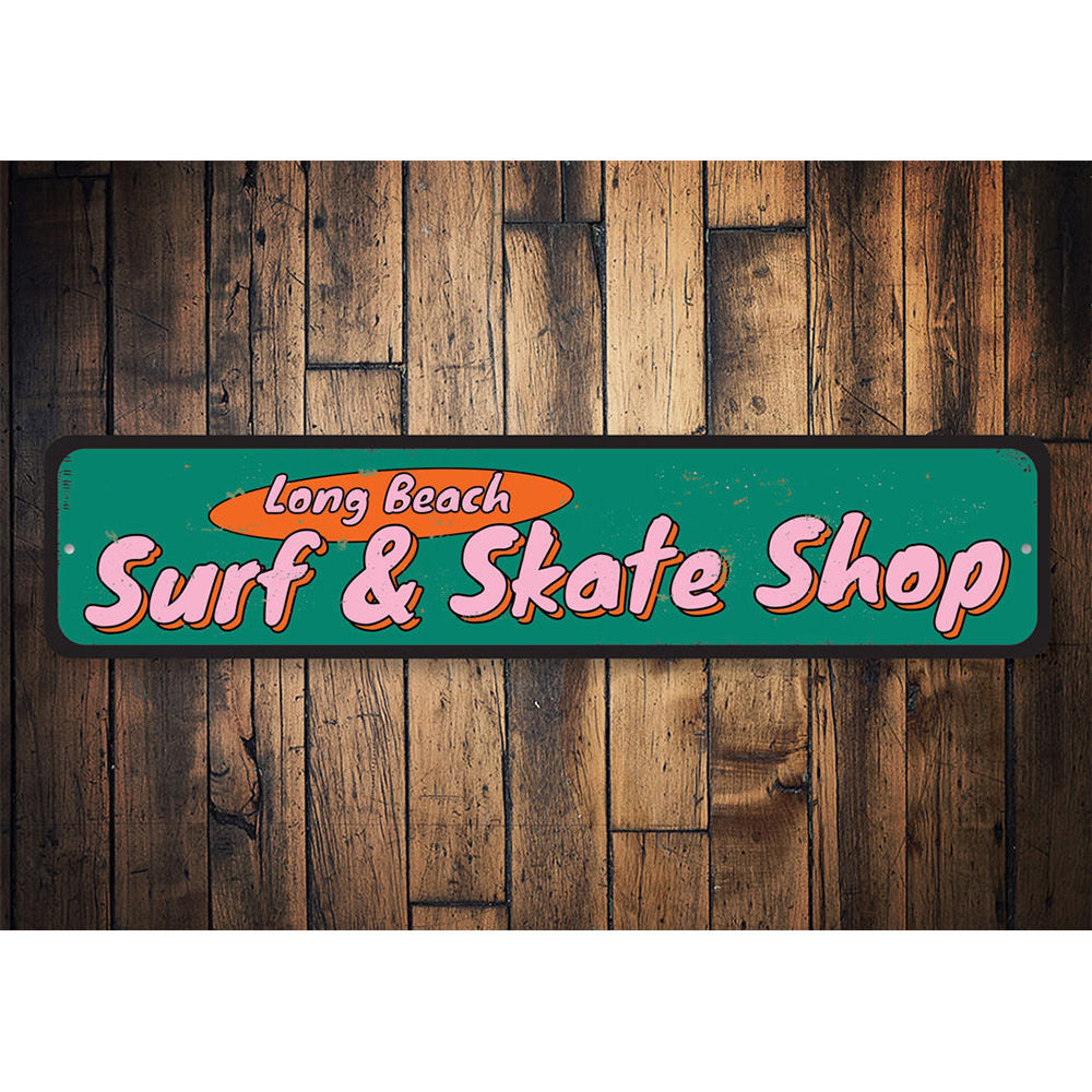 Surf and Skate Shop Sign Aluminum Sign