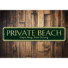 Private Beach Location Sign Aluminum Sign