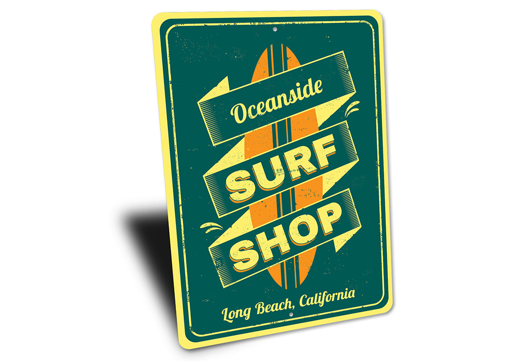 Oceanside Surf Shop Sign Aluminum Sign