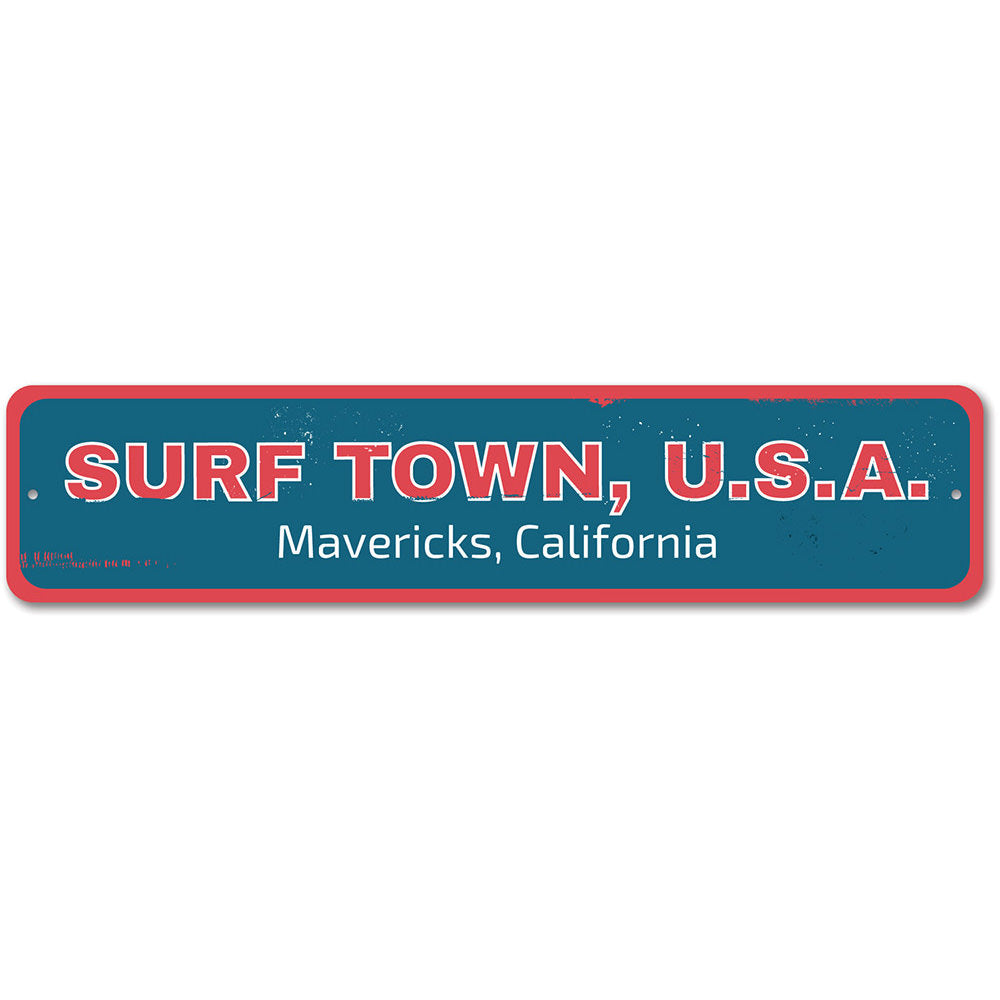 Surf Town USA Sign Aluminum Sign