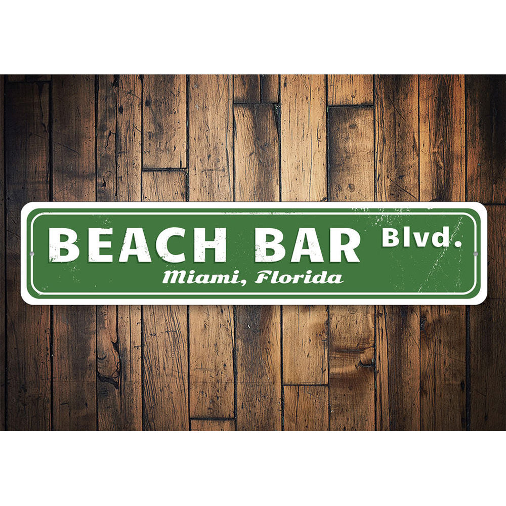 Beach Bar Street Sign Aluminum Sign